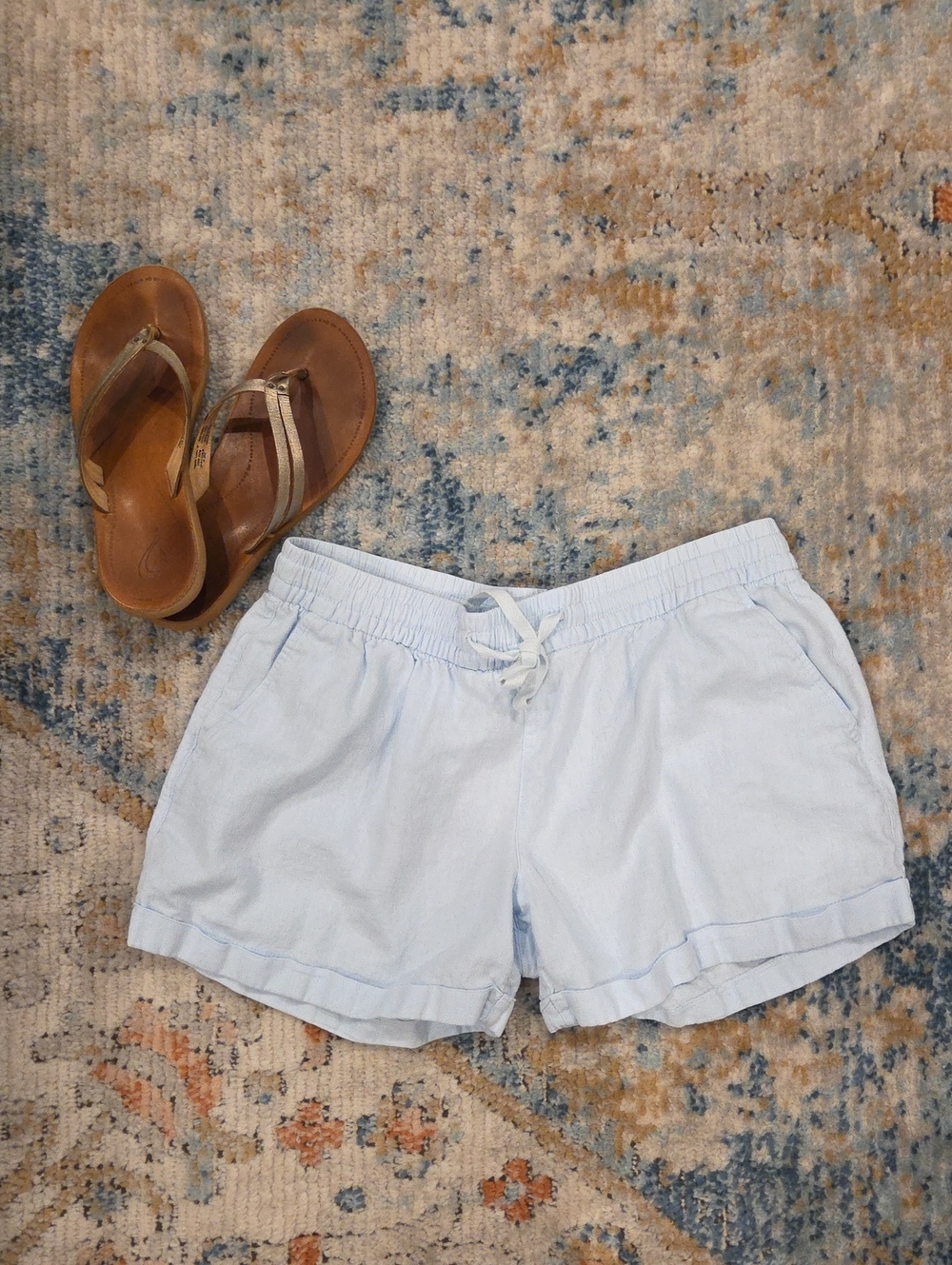Old Navy Light Blue Linen Shorts